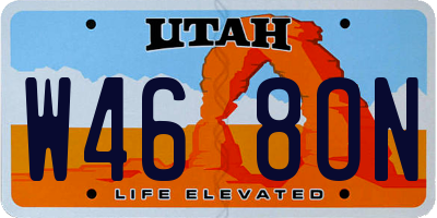 UT license plate W468ON