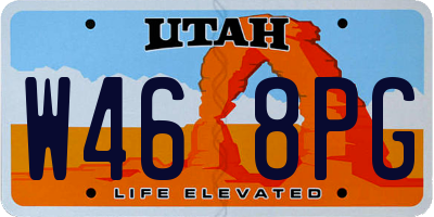 UT license plate W468PG