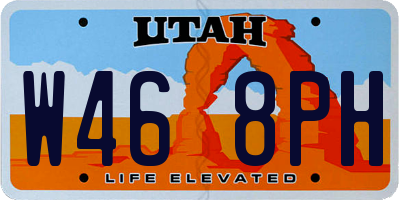 UT license plate W468PH