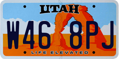 UT license plate W468PJ