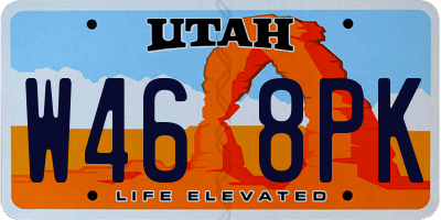 UT license plate W468PK