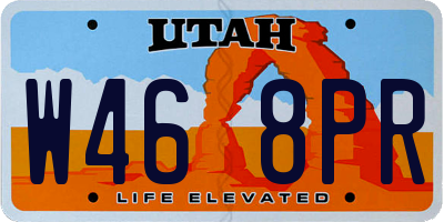 UT license plate W468PR