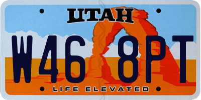 UT license plate W468PT