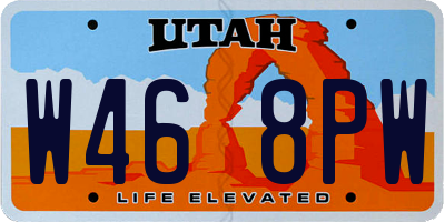 UT license plate W468PW