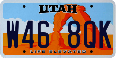 UT license plate W468QK