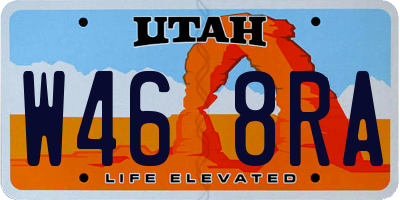 UT license plate W468RA