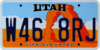 UT license plate W468RJ