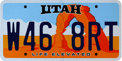 UT license plate W468RT