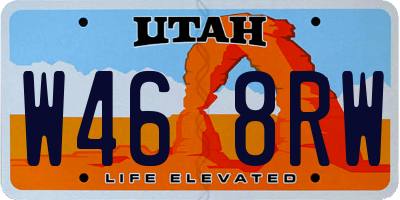 UT license plate W468RW