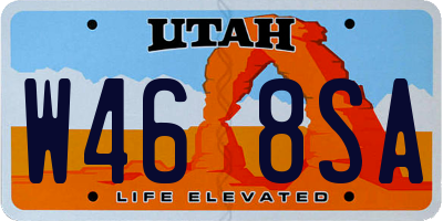 UT license plate W468SA