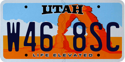 UT license plate W468SC