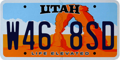 UT license plate W468SD