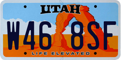 UT license plate W468SF