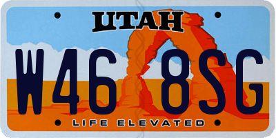 UT license plate W468SG