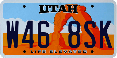 UT license plate W468SK