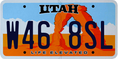 UT license plate W468SL