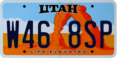 UT license plate W468SP