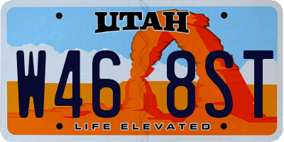 UT license plate W468ST