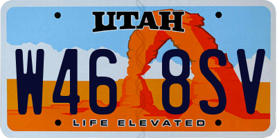 UT license plate W468SV