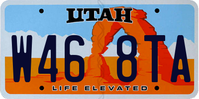 UT license plate W468TA