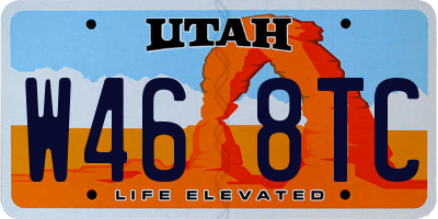 UT license plate W468TC