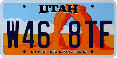 UT license plate W468TF