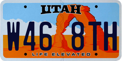 UT license plate W468TH