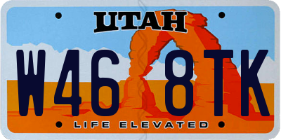 UT license plate W468TK