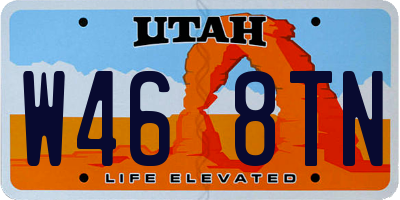 UT license plate W468TN