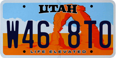 UT license plate W468TO