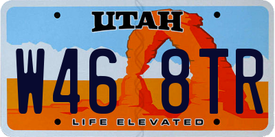 UT license plate W468TR