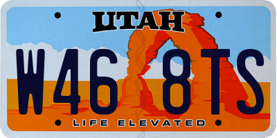 UT license plate W468TS