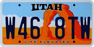 UT license plate W468TW