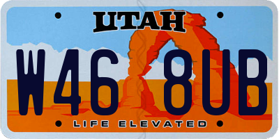 UT license plate W468UB