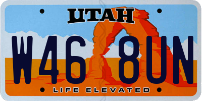 UT license plate W468UN