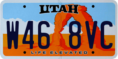 UT license plate W468VC