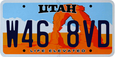 UT license plate W468VD