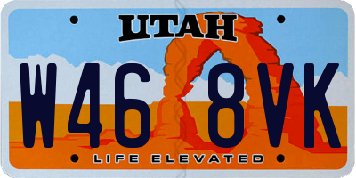 UT license plate W468VK