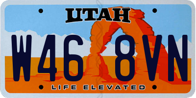 UT license plate W468VN