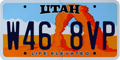 UT license plate W468VP
