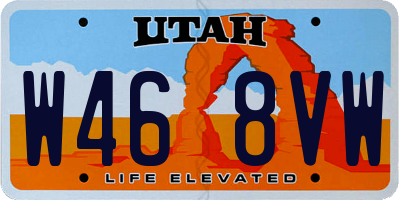 UT license plate W468VW