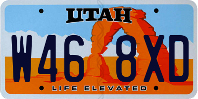 UT license plate W468XD