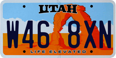 UT license plate W468XN