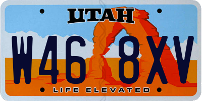 UT license plate W468XV