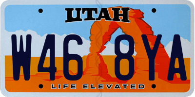 UT license plate W468YA