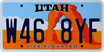 UT license plate W468YF