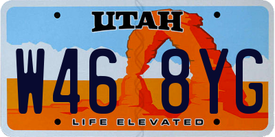 UT license plate W468YG