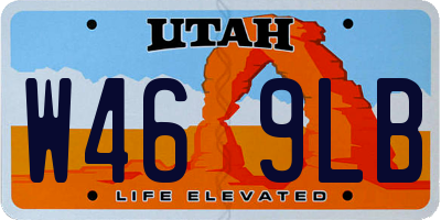 UT license plate W469LB