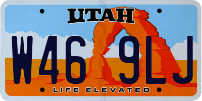UT license plate W469LJ