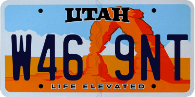 UT license plate W469NT